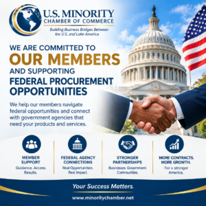 U.S. Minority Chamber flyer about federal procurement opportunities for members